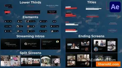 Minimal Youtube Kit for After Effects Openers template preview