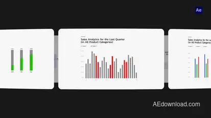 Minimalistic Bar Charts Infographics template preview