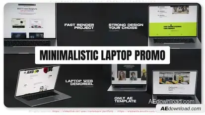 Minimalistic Laptop Website Promotion Product Promo template preview
