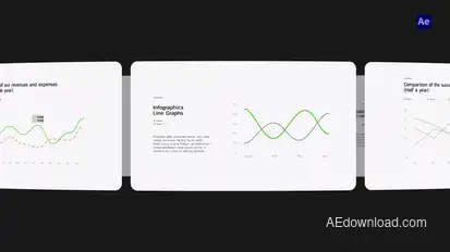 Minimalistic Line Graphics Infographics template preview