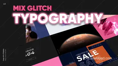 Mix Glitch Typography Titles template preview