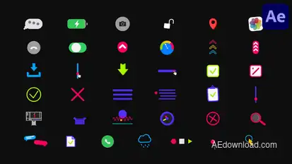 Mobile App Interface Icons for After Effects Openers template preview