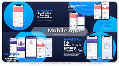 Mobile App Presentation M2 Product Promo template preview