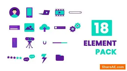 Videohive Mobile Applications Animated Element Pack After Effects Template Elements template preview