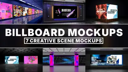 Modern 3D Billboard Scene Kit – Metro & Exhibition Advertising Templates Product Promo template preview