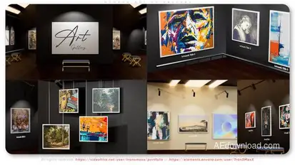 Modern Art 3d Gallery Video Displays template preview