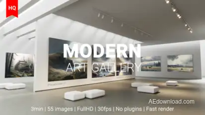 Modern Art Museum Gallery NFT AI Traditional Art Exhibition Video Displays template preview