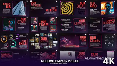Modern Company Profile Video Displays template preview