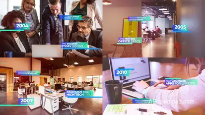Modern Corporate Timeline Presentation Video Displays template preview