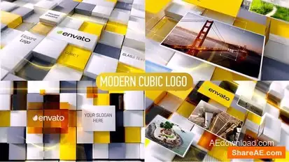 Modern Cubic Logo Reveal Opener Openers template preview