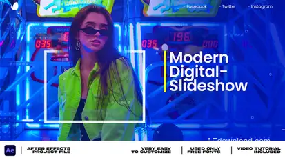 Modern Digital Slideshow | Digital Presentation Video Displays template preview