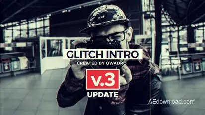 Modern Glitch Intro Video Displays template preview