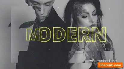 Modern Glitch Slideshow Openers template preview