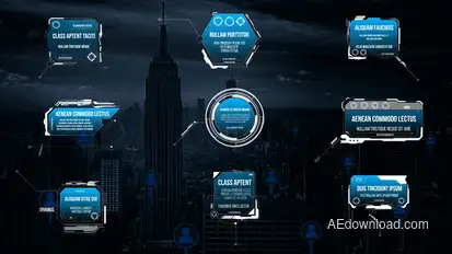 Modern HUD Call Outs Infographics template preview