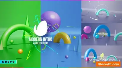 Modern Intro/ Simple Promo/ 4K 3D Figure/ Bright/ Colorful/ Birthday Party/ APP/ Social Media/ Carto Openers template preview