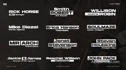 Modern Lower Thirds Titles template preview