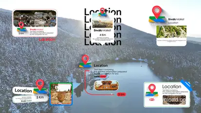 Modern Map Location Titles | Lower Thirds Pack Titles template preview