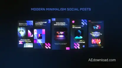 Modern Minimalism Social Posts Video Displays template preview