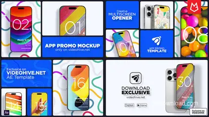 Multiscreen App Promo | Phone 16 Pro Mockup Openers template preview
