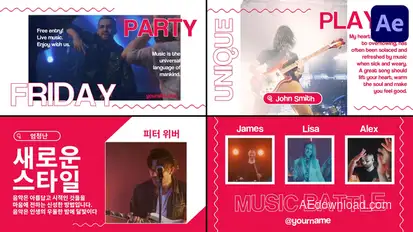 Modern Music Slides for After Effects Openers template preview