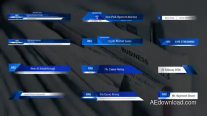 Modern News Lower Thirds Elements template preview