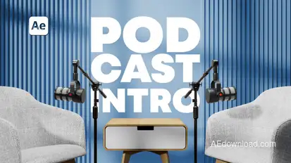 Modern Podcast Intro | Glass Title Opener Openers template preview