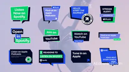 Modern Podcast Lower Thirds Titles template preview