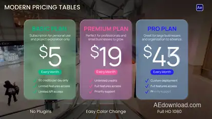 Modern Pricing Table Infographics template preview