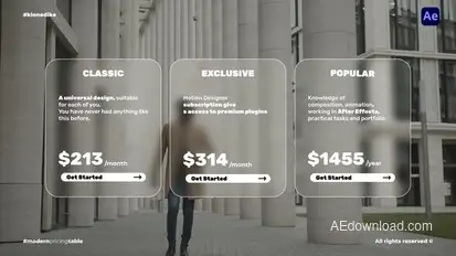 Modern Pricing Table Infographics template preview