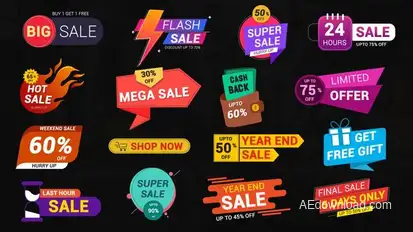 Modern Sale Labels & Badges Pack Titles template preview