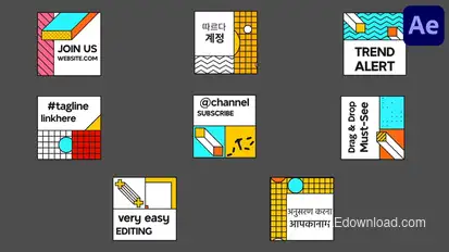 Modern Square Titles for After Effects Titles template preview