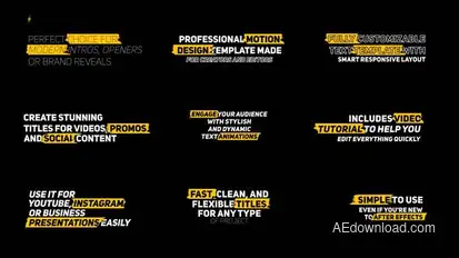Modern Text Animation | AE Titles template preview