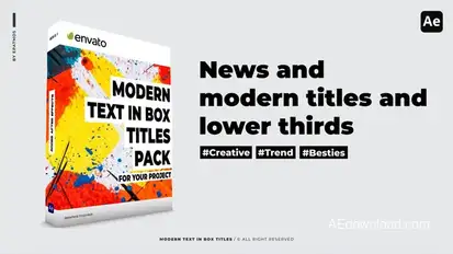 Modern Text in Box Titles | AE Titles template preview
