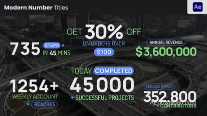 Modern Text Title Number Titles template preview