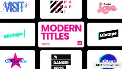 Modern Titles 02 for After Effects Titles template preview