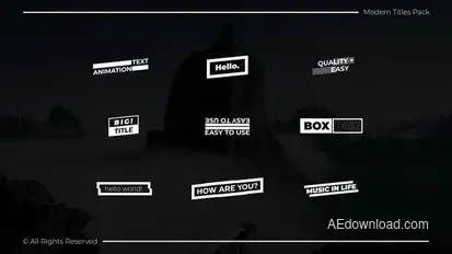 Modern Titles Pack | After Effects Titles template preview