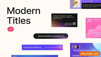 Videohive Modern Titles Pt. 1 52839610 Titles template preview