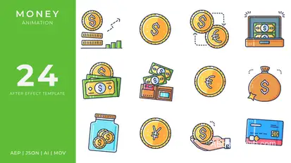 Money Animated Icons | After Effects Elements template preview