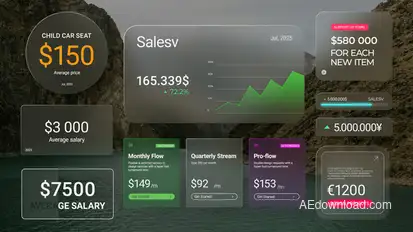 Money counter pack Infographics template preview
