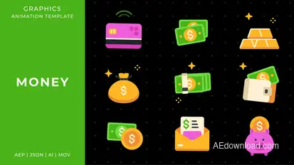 Money graphic animation template | After Effects Elements template preview
