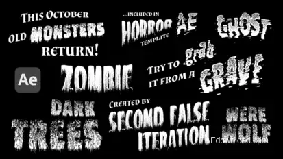Monsters - Retro Horror Titles Titles template preview
