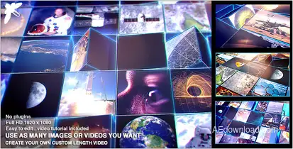 Mosaic Block Reveal - Tech Video Displays template preview