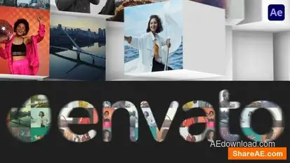 Mosaic Cubics Logo Reveal for After Effects Logo Stings template preview