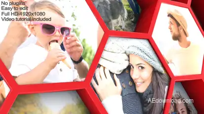 Mosaic Hexagon Reveal Video Displays template preview