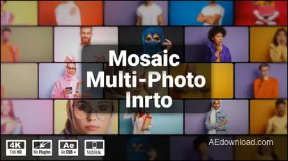 Mosaic Multi-Photo Intro Logo Stings template preview