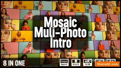 Mosaic Multi Photo Intro Openers template preview