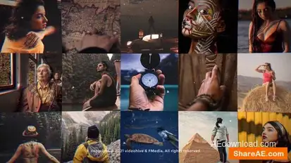 Mosaic Photo Adventure Vlog Logo Reveal Openers template preview