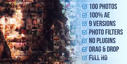Mosaic Photo Animation Pro Video Displays template preview