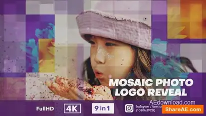 Mosaic Photo Logo Reveal Openers template preview