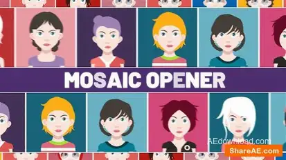 Mosaic Photo Opener I Fast Rhytmic Intro Openers template preview